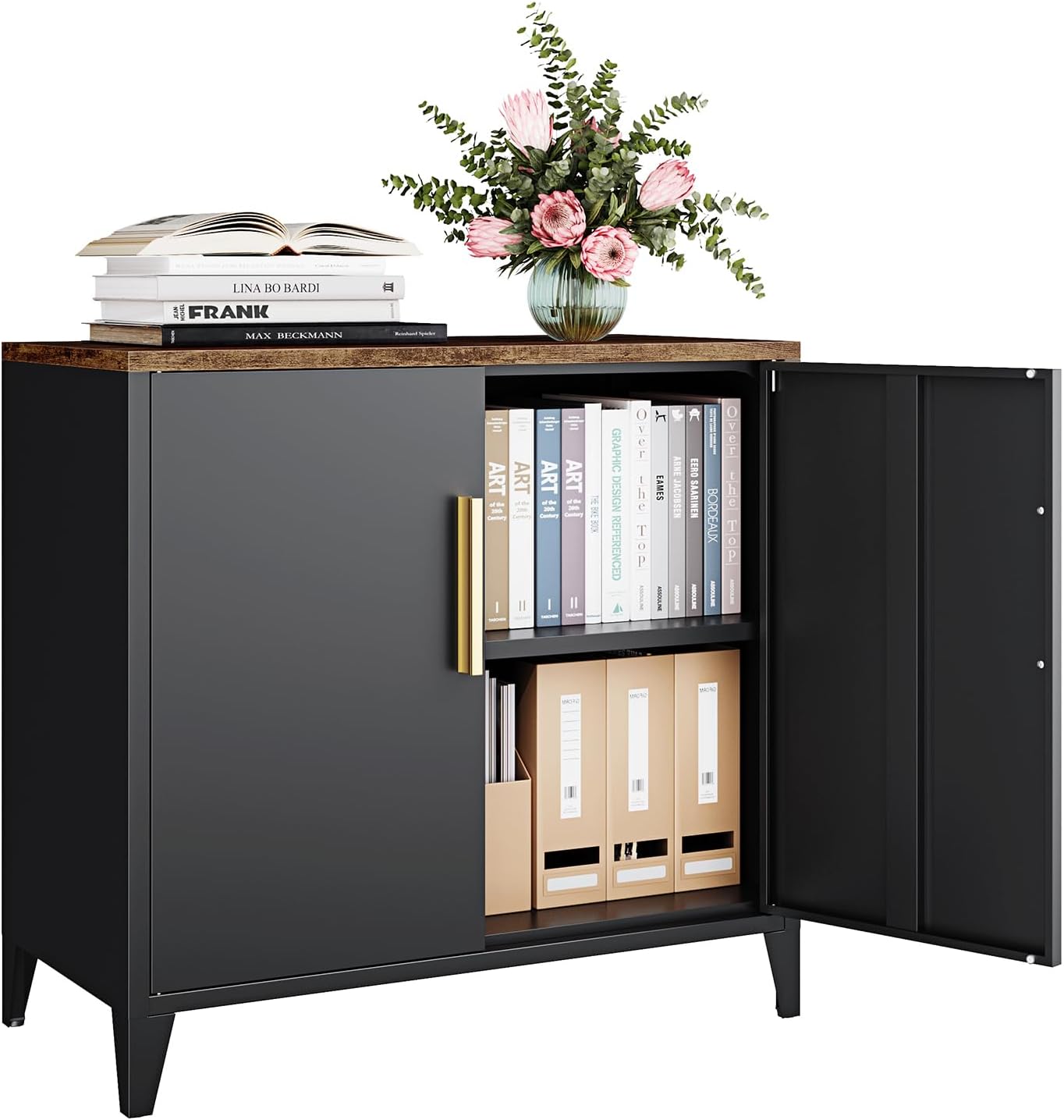 Office Furniture Credenza - Gabinete de Almacenamiento Metálico con Puertas