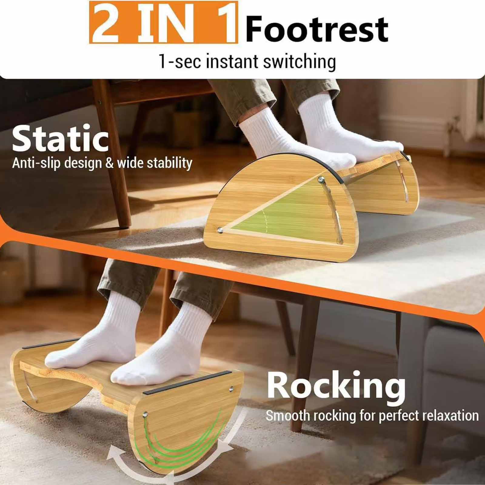 Office Furniture In China - Reposapiés de Bambú Ajustable para Oficina,