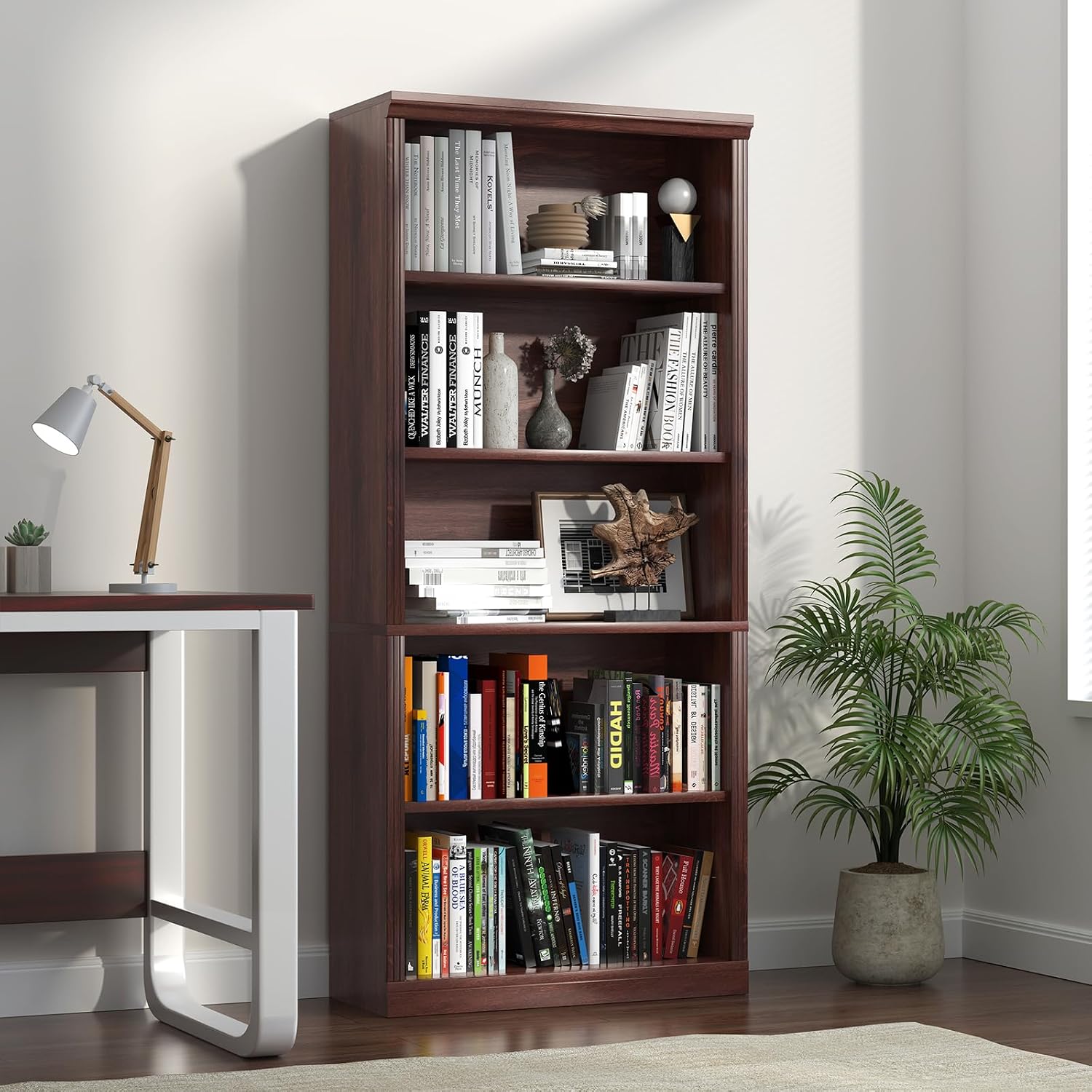 Librero de Madera de 5 Niveles - Office X Furniture reseña y precio