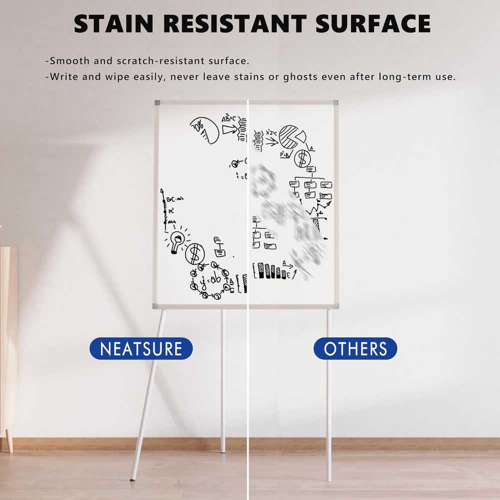 Pizarra blanca grande con sopo - Whiteboard Easel Tripod reseña y precio